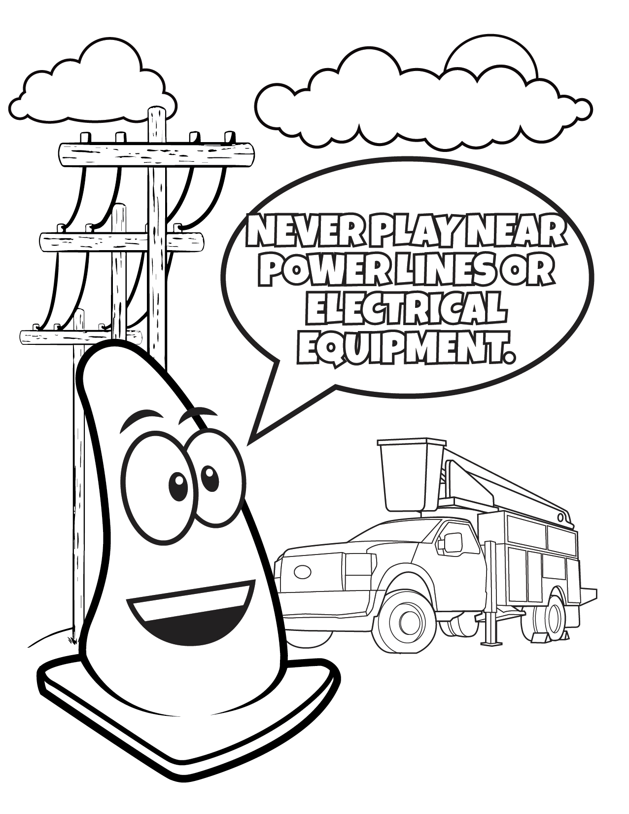 Electricity Coloring Page
